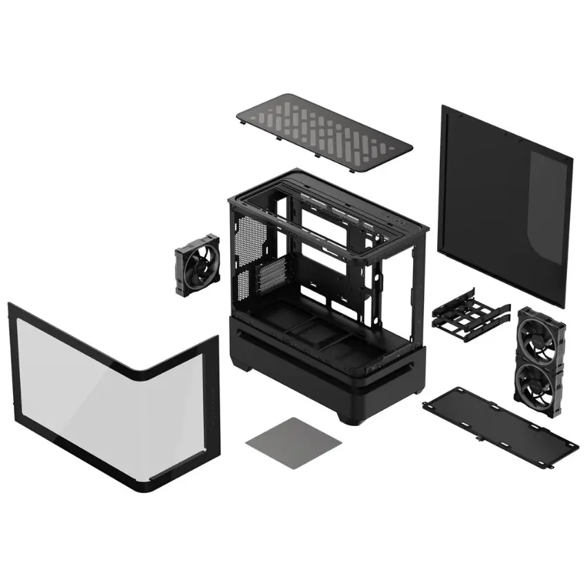 Gabinete ASUS Prime AP202 ARGB, Micro-ATX, Sin Fuente, Vidrio Templado, 3 Fan 12 cm ARGB, Negro Gabinete ASUS Prime AP202 ARGB, Micro-ATX, Sin Fuente, Vidrio Templado, 3 Fan 12 cm ARGB, Negro