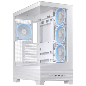 Gabinete ASUS A31 PLUS, ATX, Sin Fuente, 2 Vidrios Templados, 4 Fan 12 cm ARGB, Blanco