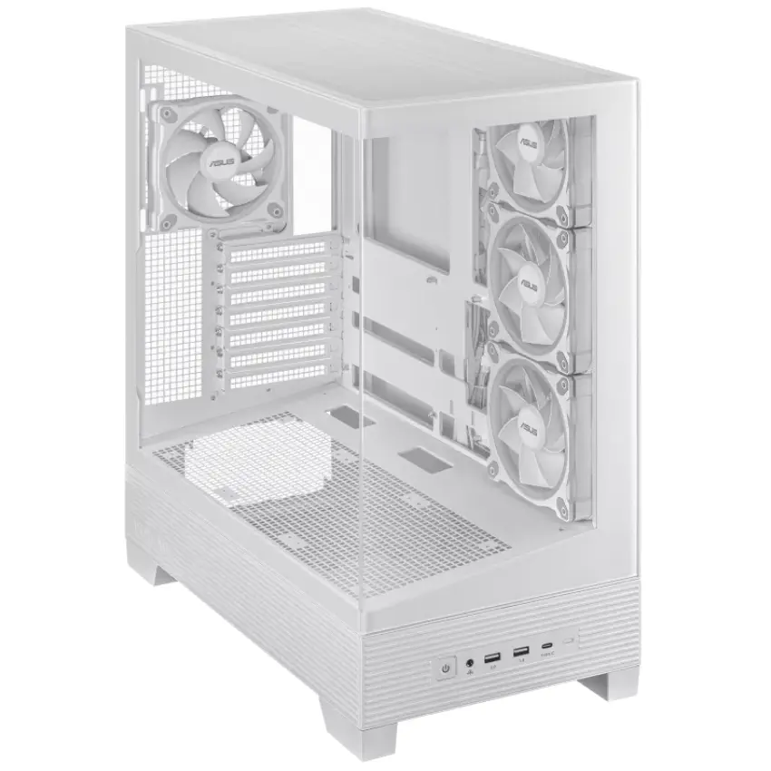 Gabinete ASUS A31 PLUS, ATX, Sin Fuente, 2 Vidrios Templados, 4 Fan 12 cm ARGB, Blanco Gabinete ASUS A31 PLUS, ATX, Sin Fuente, 2 Vidrios Templados, 4 Fan 12 cm ARGB, Blanco