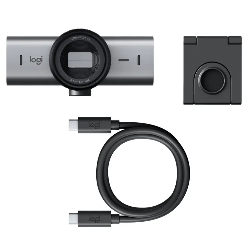 Cámara Web Logitech MX Brio 705 for Business, Ultra HD, 4K, Graphite, Gris