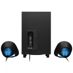 Parlantes Logitech G G560, 2.1, 120 W RMS, RGB LIGHTSYNC, Bluetooth, USB, Mini Jack 3.5 mm, Negro