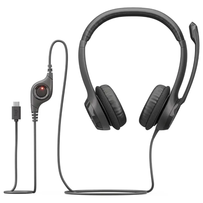 Auriculares Logitech H390, USB-C, Negro