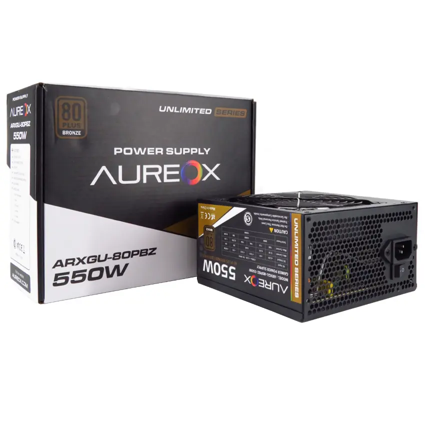 Fuente de alimentación Aureox ARXGU-80PBZ-550W, 80 PLUS Bronze Fuente de alimentación Aureox ARXGU-80PBZ-550W, 80 PLUS Bronze