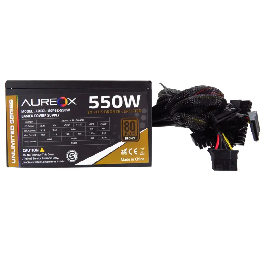 Fuente de alimentación Aureox ARXGU-80PBZ-550W, 80 PLUS Bronze Fuente de alimentación Aureox ARXGU-80PBZ-550W, 80 PLUS Bronze