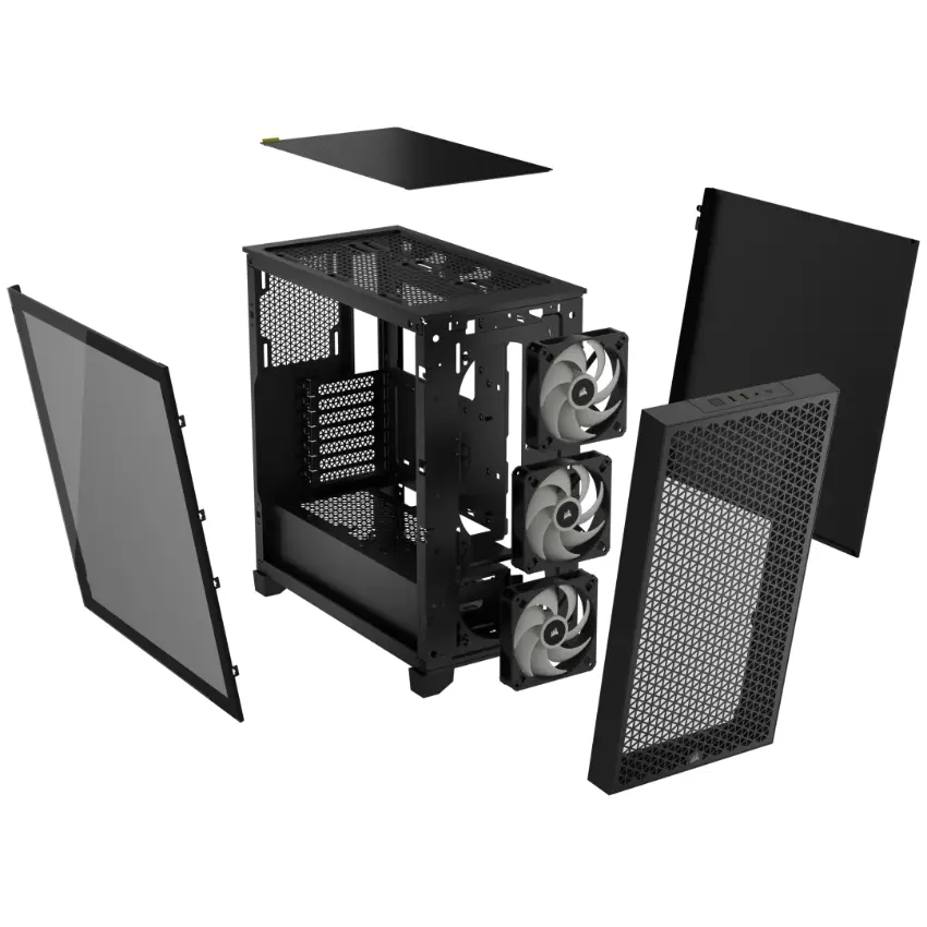 Gabinete Corsair 3000D RGB AIRFLOW, ATX, Sin Fuente, Vidrio Templado, 3 Fan 12 cm RGB, Negro