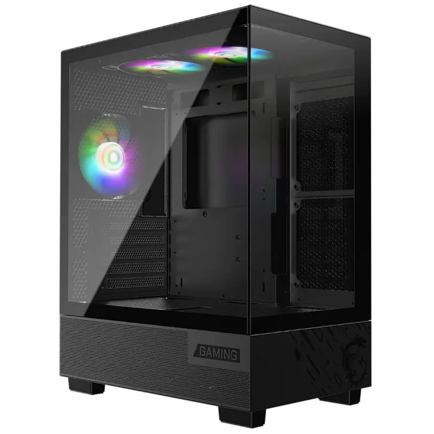 Gabinete MSI PAG PANO M110A, Micro-ATX, Sin Fuente, Vidrios Templados, 3 Fan 12 cm Auto RGB, Negro