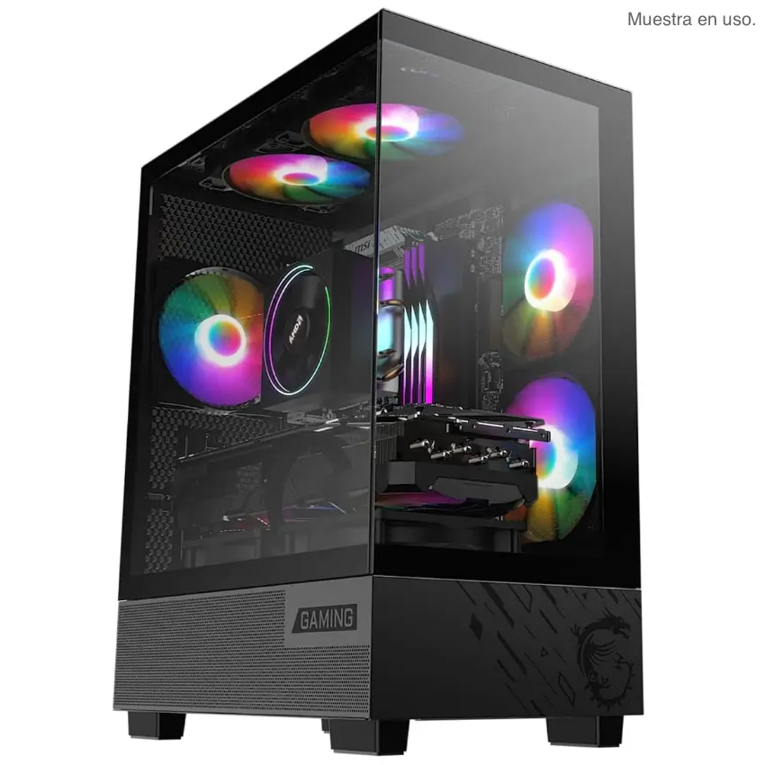 Gabinete MSI PAG PANO M110A, Micro-ATX, Sin Fuente, Vidrios Templados, 3 Fan 12 cm Auto RGB, Negro