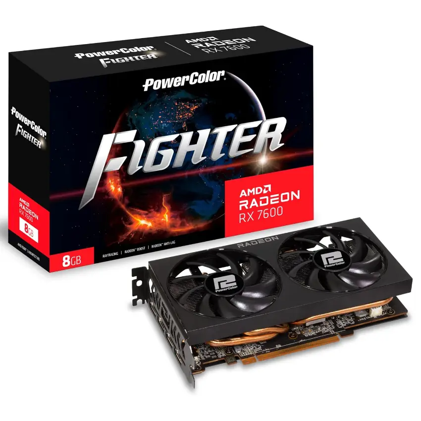 Placa de Video PowerColor Fighter AMD Radeon RX 7600 Gaming 8GB GDDR6 Placa de Video PowerColor Fighter AMD Radeon RX 7600 Gaming 8GB GDDR6
