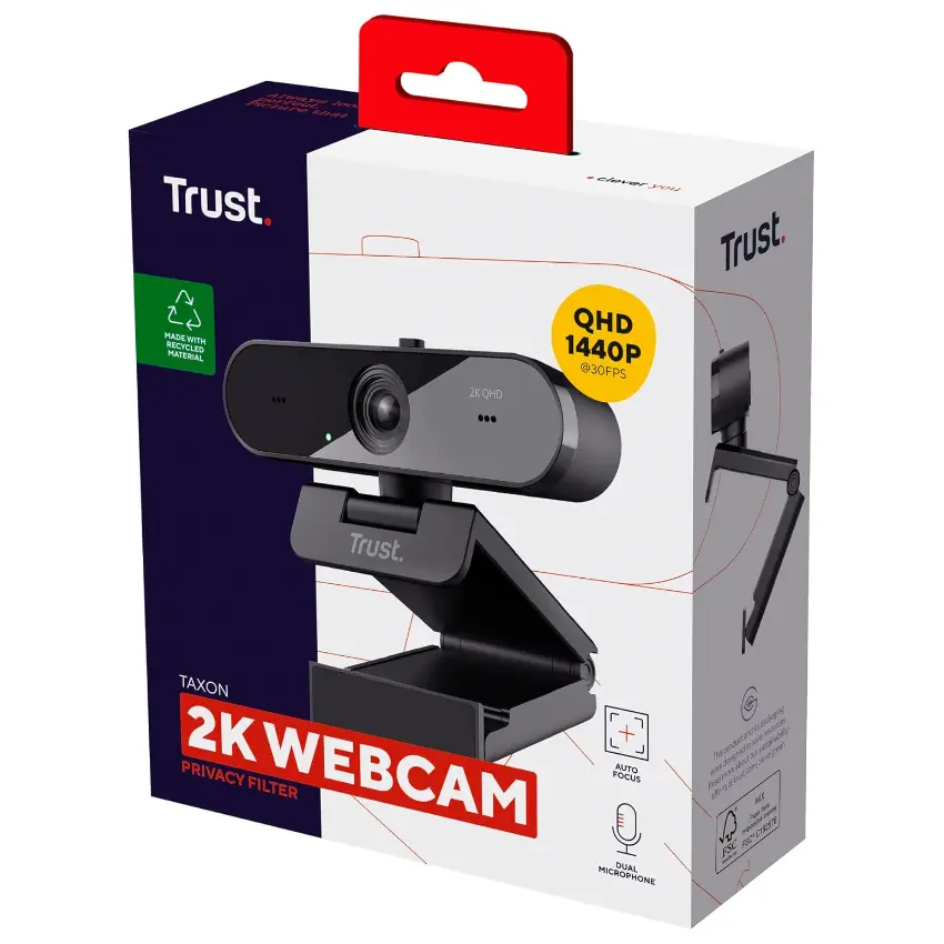 Cámara Web Trust Taxon 2K QHD