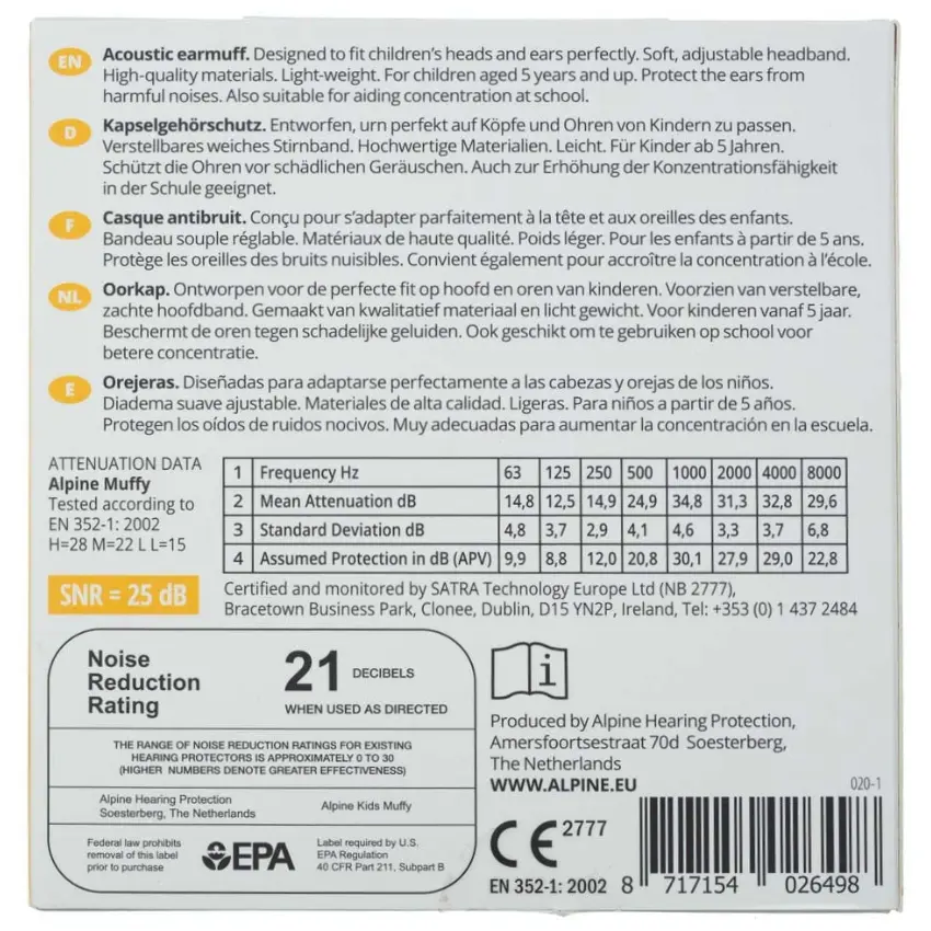 Protectores Auditivos Alpine Muffy Kids, Mint, Verde Menta Protectores Auditivos Alpine Muffy Kids, Mint, Verde Menta