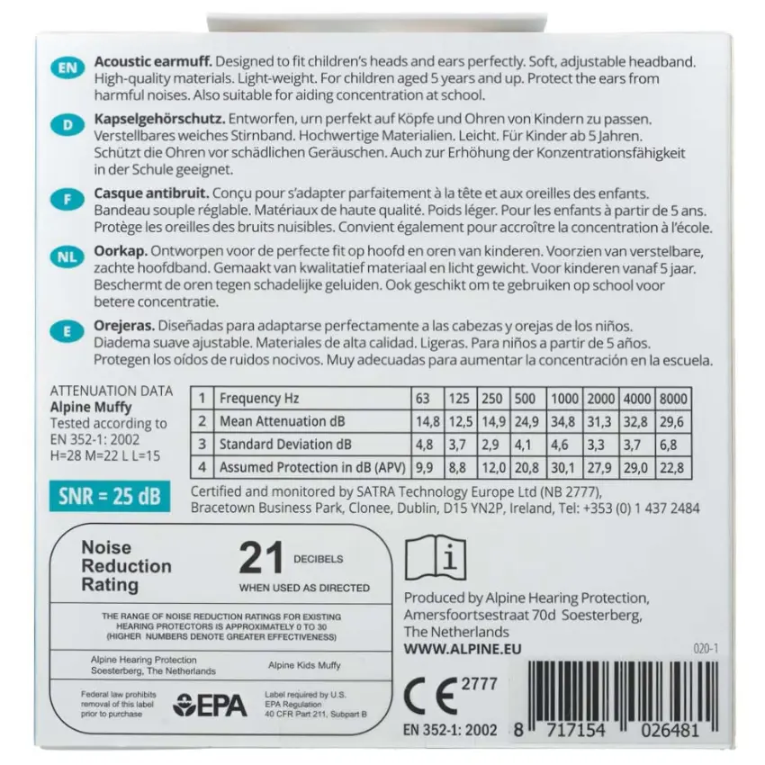 Protectores Auditivos Alpine Muffy Kids, Rosa