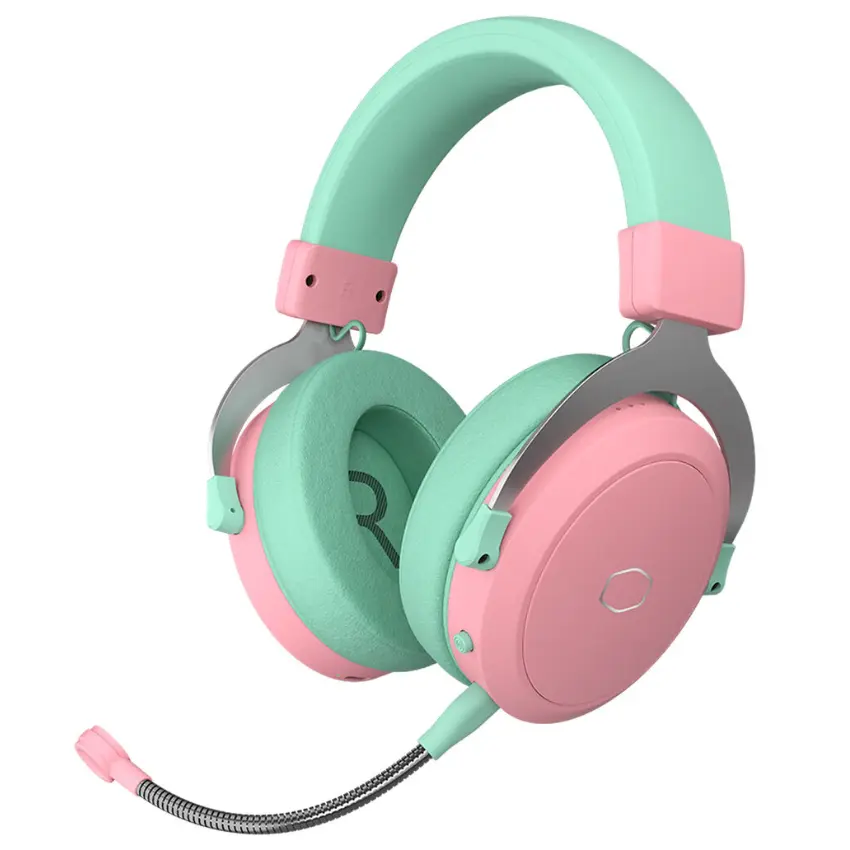 Auriculares Inalámbricos Cooler Master CH351, Gamer, Bluetooth, Mini Plug 3.5mm, Macaron, Rosa/Verde