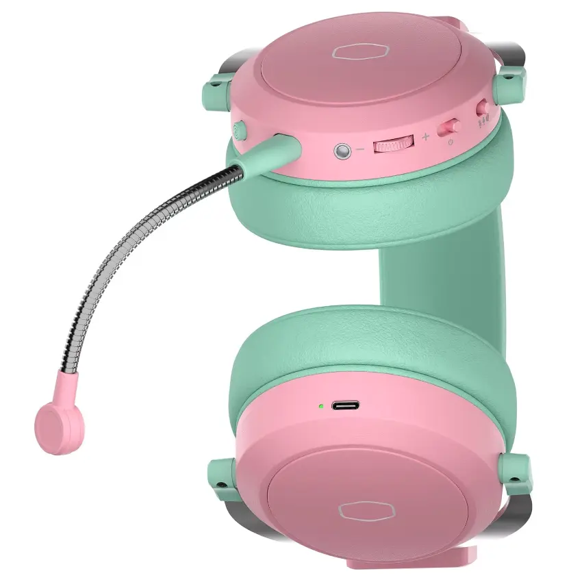 Auriculares Inalámbricos Cooler Master CH351, Gamer, Bluetooth, Mini Plug 3.5mm, Macaron, Rosa/Verde