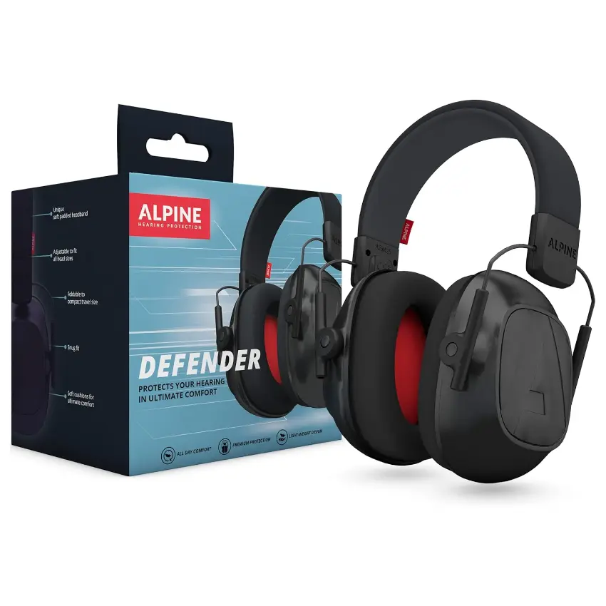 Protectores Auditivos Alpine Defender, Negro