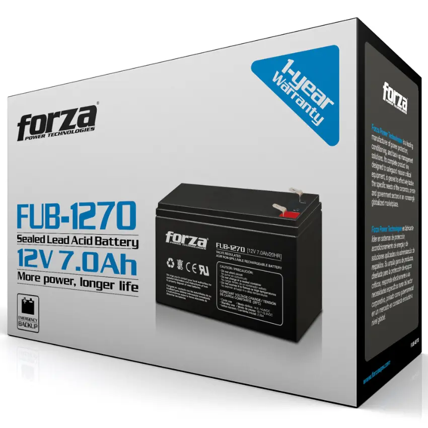 Batería Recargable Forza FUB-1270, Sellada, Plomo-ácido, 12 V / 7 Ah