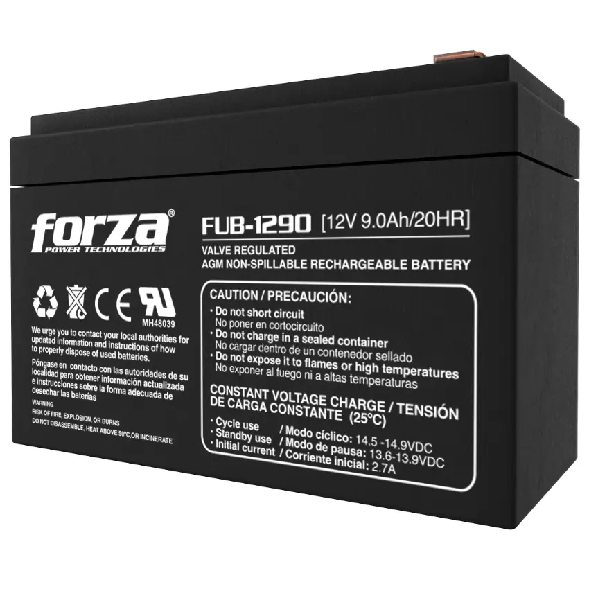Batería Recargable Forza FUB-1290, Sellada, Plomo-ácido, 12 V / 9 Ah