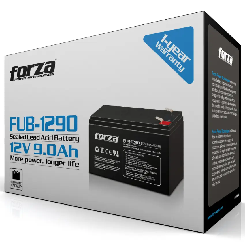 Batería Recargable Forza FUB-1290, Sellada, Plomo-ácido, 12 V / 9 Ah