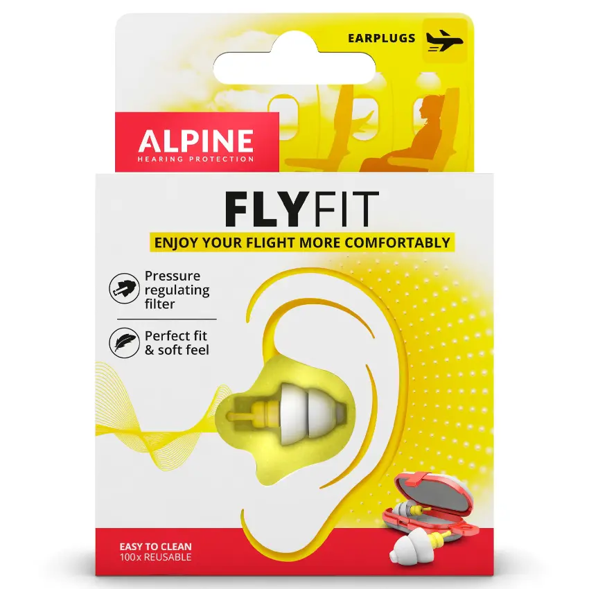 Protectores Auditivos Alpine FlyFit, Blanco, Con Estuche