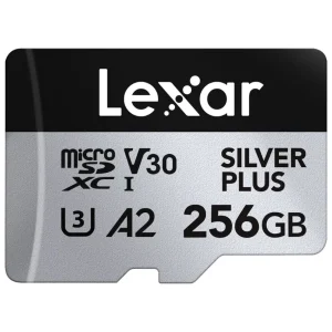 Tarjeta de Memoria microSDXC Lexar SILVER PLUS 256GB, UHS-I, U3, V30, A2, Clase 10