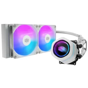 Refrigerador Líquido para CPU Cooler Master MasterLiquid Core Nex 240 ARGB, Water Cooler, Blanco