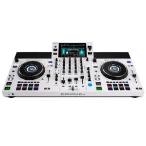 Denon DJ SC LIVE 4 Sistema Autónomo de 4 Decks con Pantalla Táctil de 7", Altavoces Integrados y Wi-Fi, Blanca