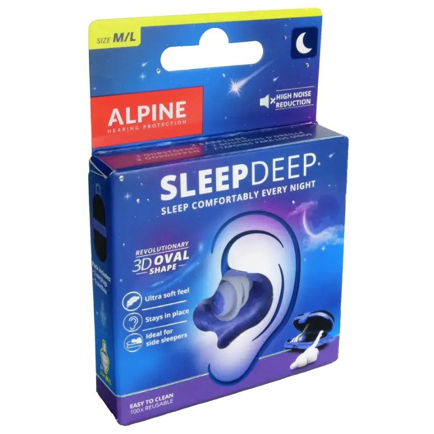 Protectores Auditivos Alpine SleepDeep, Blanco, Con Estuche