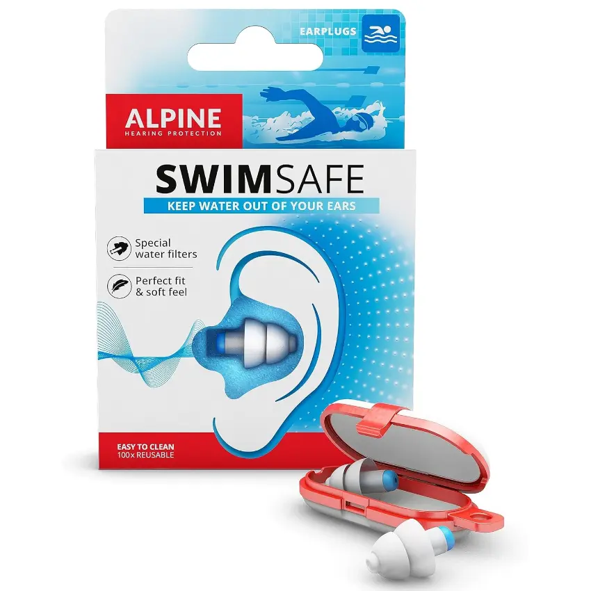 Protectores Auditivos Alpine SwimSafe, Blanco, Con Estuche Protectores Auditivos Alpine SwimSafe, Blanco, Con Estuche