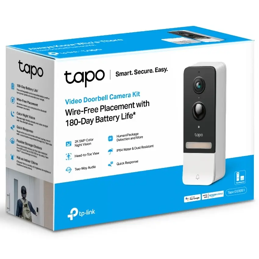 Kit de Timbre con Cámara TP-Link Tapo D230S1, Video 2K 5MP, Batería, Visión Nocturna a Color Kit de Timbre con Cámara TP-Link Tapo D230S1, Video 2K 5MP, Batería, Visión Nocturna a Color