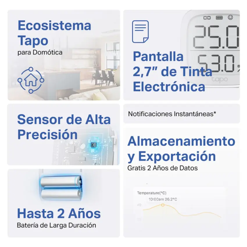 Sensor de Temperatura y Humedad Inteligente TP-Link Tapo T315 Sensor de Temperatura y Humedad Inteligente TP-Link Tapo T315