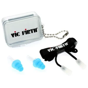 Protectores Auditivos Vic Firth Vic Ear, Azul, Tamaño Estándar, Con Estuche