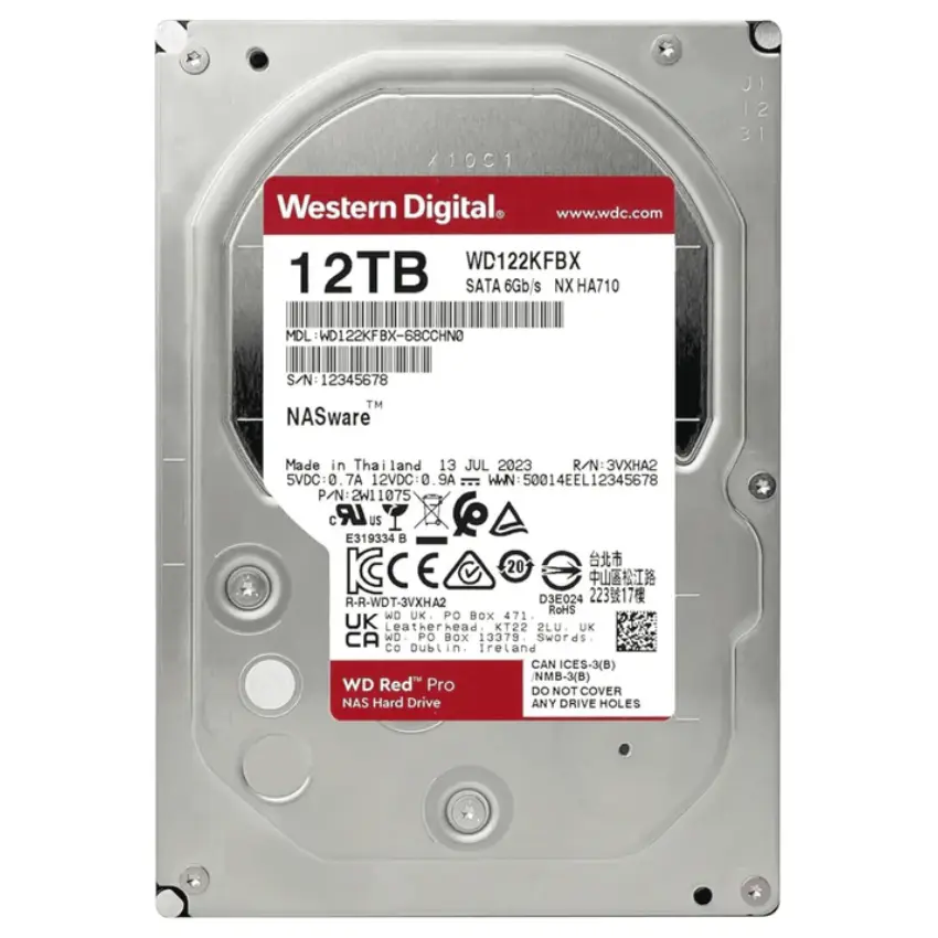 Disco Interno Western Digital Red Pro 12TB SATA3 7200rpm 512MB Cache 3.5" Disco Interno Western Digital Red Pro 12TB SATA3 7200rpm 512MB Cache 3.5"