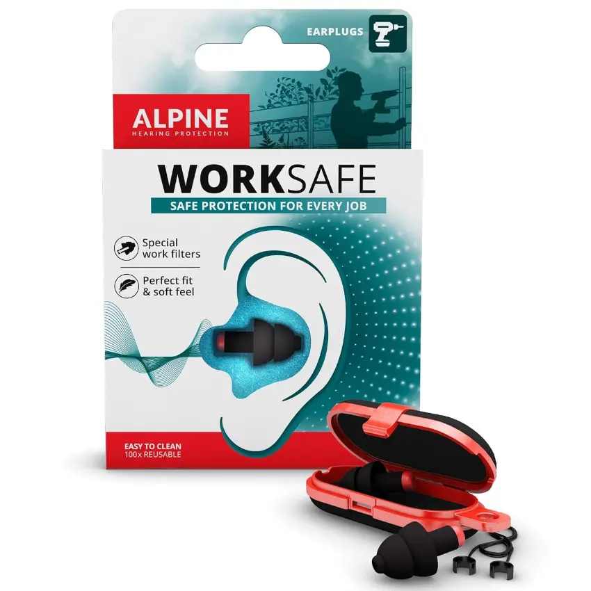 Protectores Auditivos Alpine WorkSafe, Negro, Con Estuche