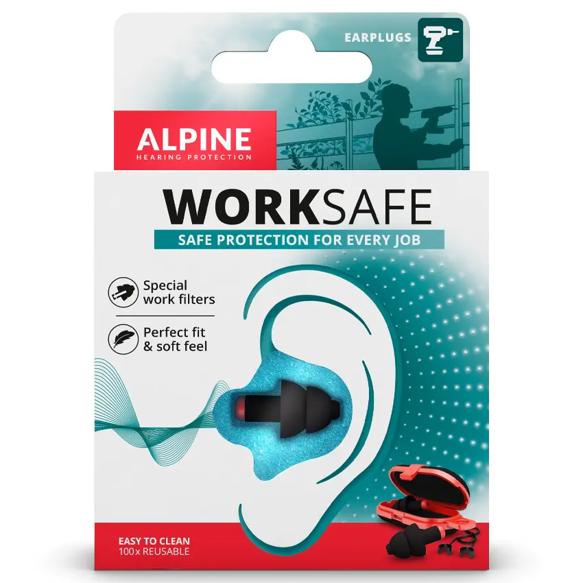 Protectores Auditivos Alpine WorkSafe, Negro, Con Estuche