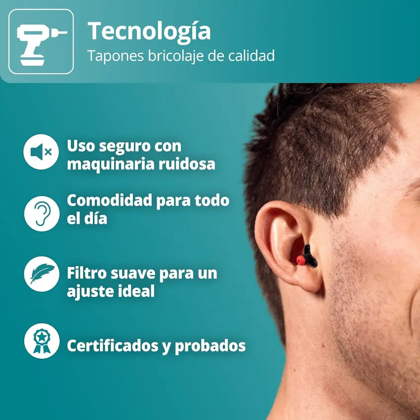 Protectores Auditivos Alpine WorkSafe, Negro, Con Estuche