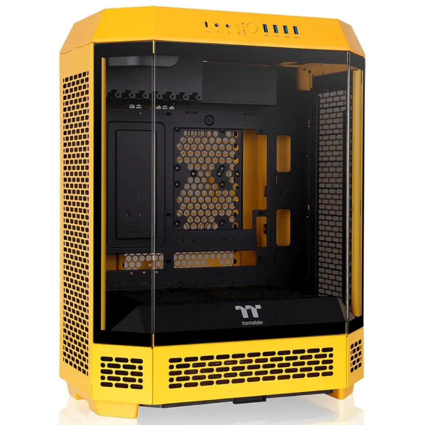 Gabinete Thermaltake The Tower 600, ATX, Sin Fuente, 3 Vidrios Templados, 2 Fan 14 cm, Bumblebee, Amarillo
