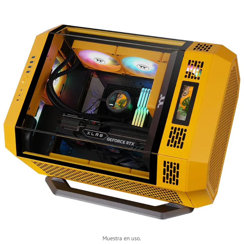 Gabinete Thermaltake The Tower 600, ATX, Sin Fuente, 3 Vidrios Templados, 2 Fan 14 cm, Bumblebee, Amarillo