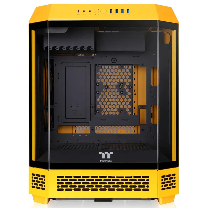 Gabinete Thermaltake The Tower 600, ATX, Sin Fuente, 3 Vidrios Templados, 2 Fan 14 cm, Bumblebee, Amarillo
