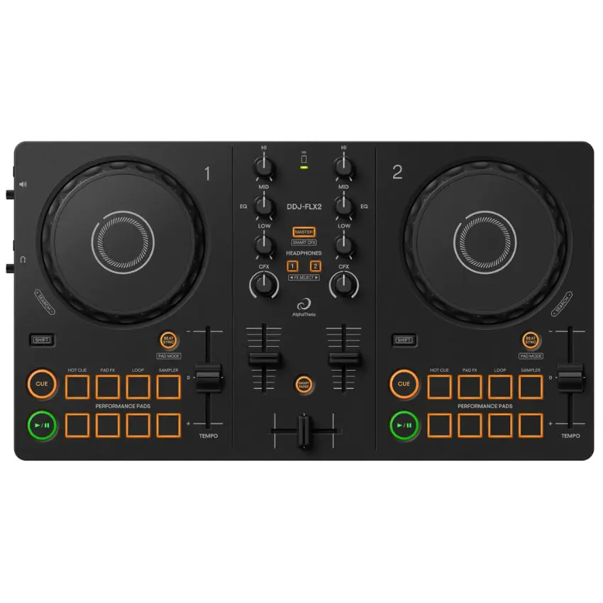 Controlador AlphaTheta DDJ-FLX2 para rekordbox, Serato DJ y djay
