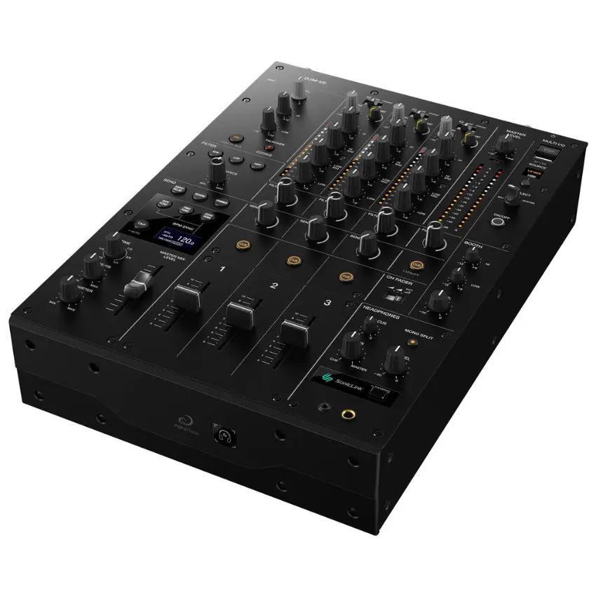 Mezclador de 3 Canales AlphaTheta DJM-V5 con Placa de Sonido USB