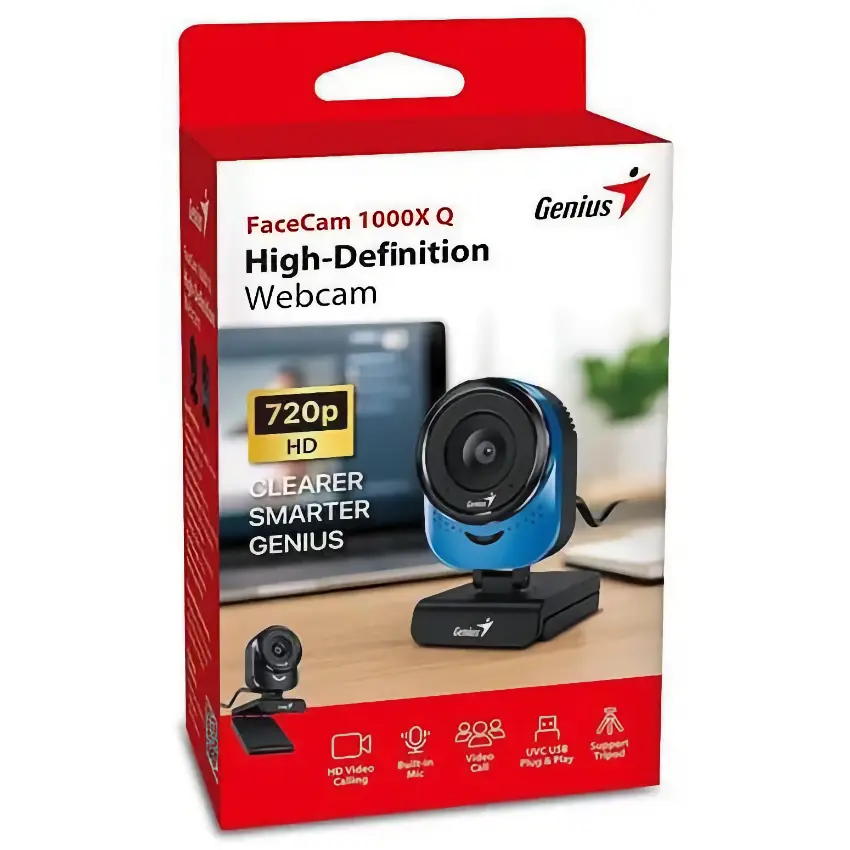 Cámara Web Genius FaceCam 1000X Q, Azul