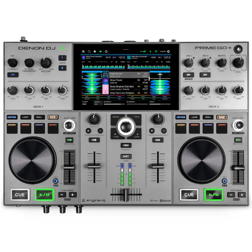Controlador Recargable Denon DJ Prime GO+ Todo en Uno con Pantalla Táctil de 7"