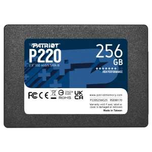 Disco SSD Patriot P220 256GB, 3D NAND, SATA3, 2.5"