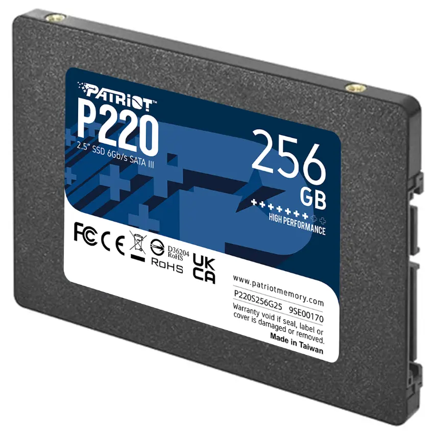 Disco SSD Patriot P220 256GB, 3D NAND, SATA3, 2.5"