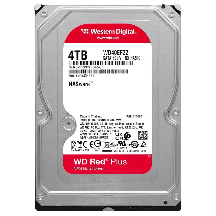 Disco Interno Western Digital Red Plus 4TB SATA3 7200rpm 128MB Cache 3.5"