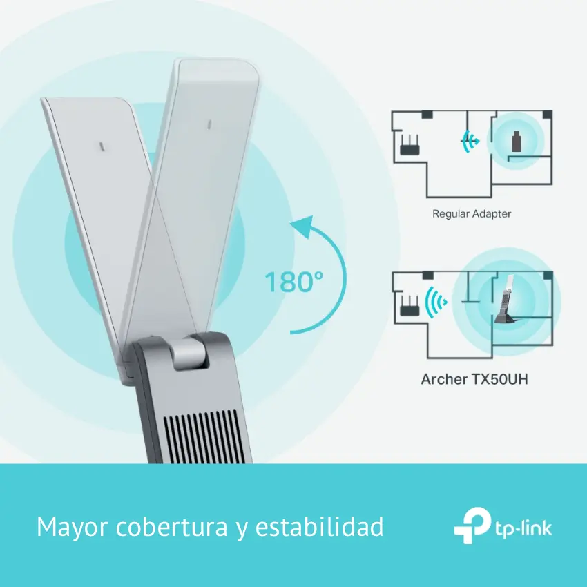 Adaptador USB TP-Link Archer TX50UH, AX3000, Doble Banda Adaptador USB TP-Link Archer TX50UH, AX3000, Doble Banda