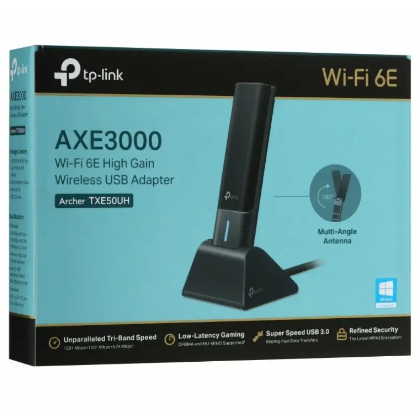 Adaptador USB TP-Link Archer TXE50UH, AX3000, Triple Banda Adaptador USB TP-Link Archer TXE50UH, AX3000, Triple Banda
