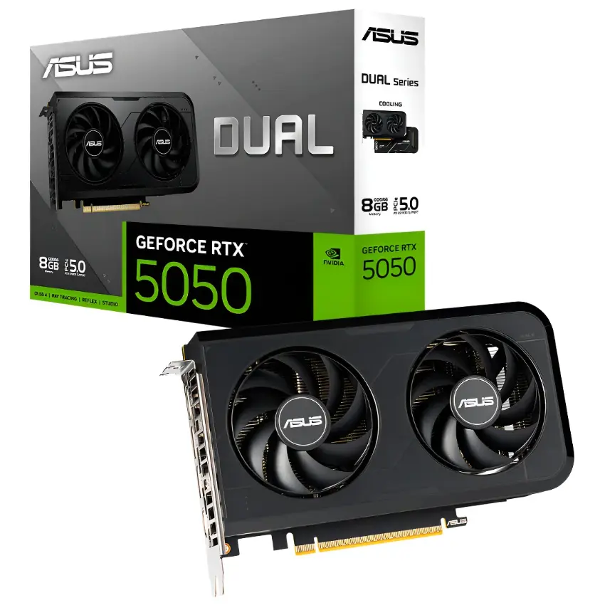Placa de Video ASUS Dual GeForce RTX 5050 8GB GDDR6 OC Edition Placa de Video ASUS Dual GeForce RTX 5050 8GB GDDR6 OC Edition