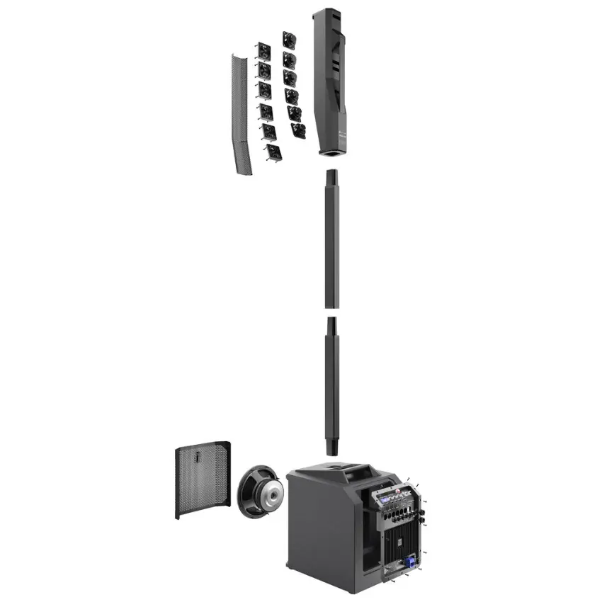 Sistema de Sonido de Columna Electro-Voice EVOLVE 30M, Woofer 10", Potencia 1000W, Todo en uno, Mezclador, Bluetooth y DSP (Negro)