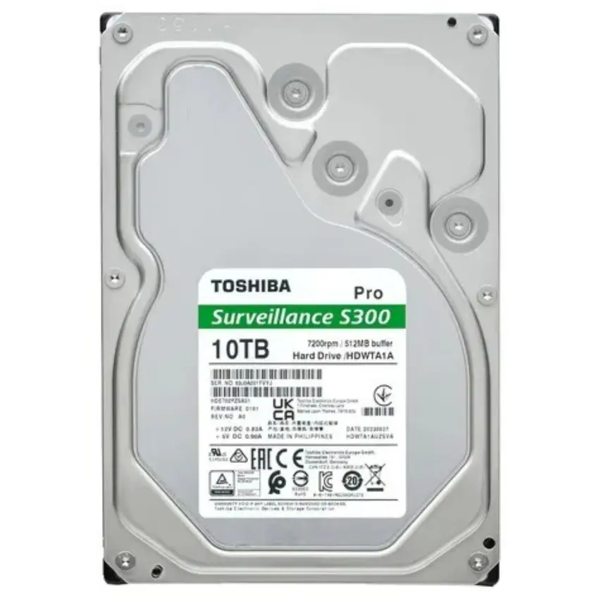Disco Interno Toshiba S300 Pro 10TB SATA3 7200rpm 512MB Cache 3.5" (CMR)