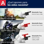 Protectores Auditivos Alpine MotoSafe Race MotoGP, Negro, Con Estuche